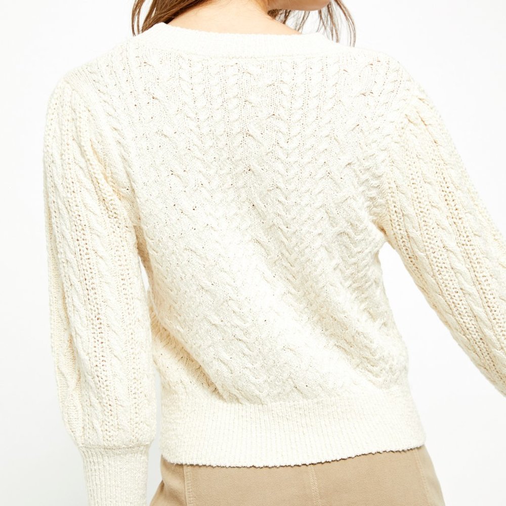NWT Free People Villa Cable Pullover / Ivo… - Picture 4 of 5